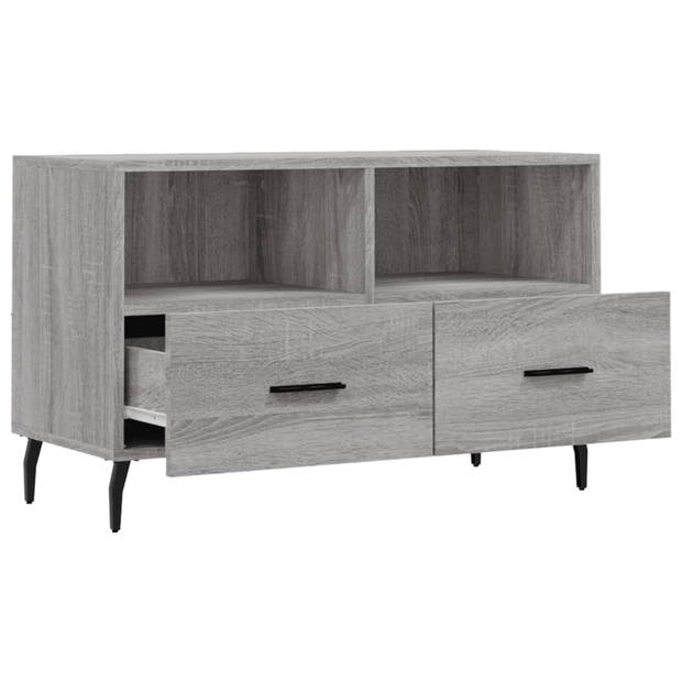 vidaXL Tv-meubel 80x36x50 cm bewerkt hout grijs sonoma eikenkleurig