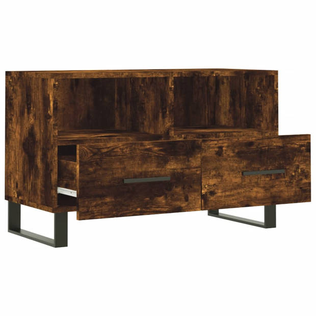 vidaXL Tv-meubel 80x36x50 cm bewerkt hout gerookt eikenkleurig