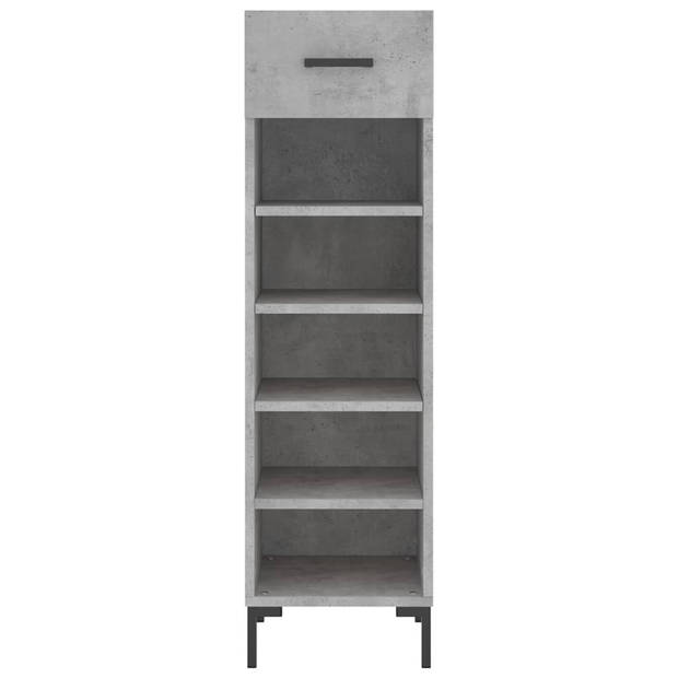 The Living Store Schoenenkast - Betongrijs - 30 x 35 x 105 cm - Duurzaam materiaal