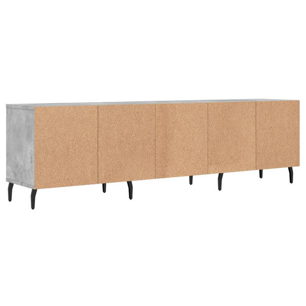 The Living Store TV-meubel Betongrijs - 150 x 30 x 44.5 cm - Bewerkt hout en ijzer