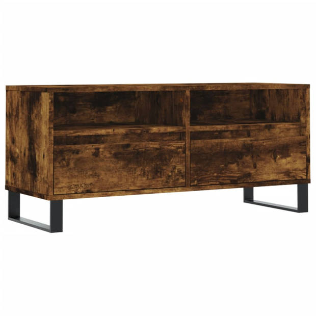 vidaXL Tv-meubel 100x34,5x44,5 cm bewerkt hout gerookt eikenkleurig