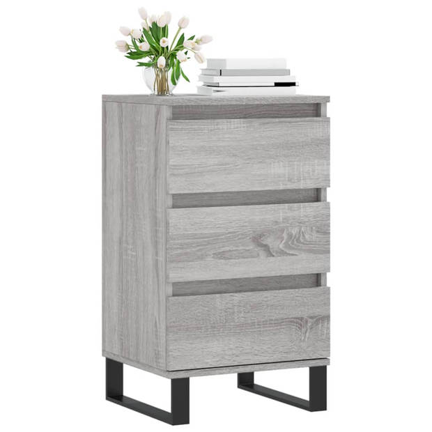 vidaXL Dressoir 40x35x70 cm bewerkt hout grijs sonoma