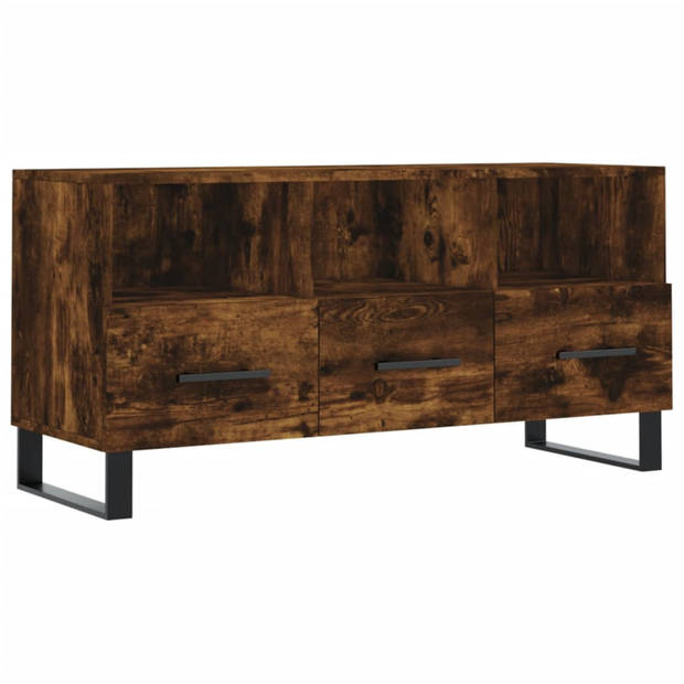 vidaXL Tv-meubel 102x36x50 cm bewerkt hout gerookt eikenkleurig