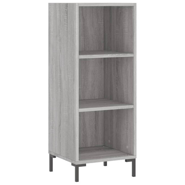 vidaXL Dressoir 34,5x32,5x90 cm bewerkt hout grijs sonoma eikenkleurig