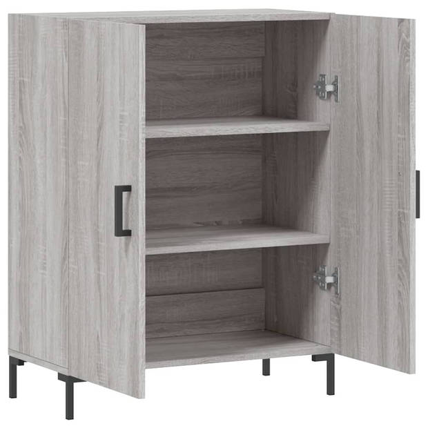 vidaXL Dressoir 69,5x34x90 cm bewerkt hout grijs sonoma eikenkleurig