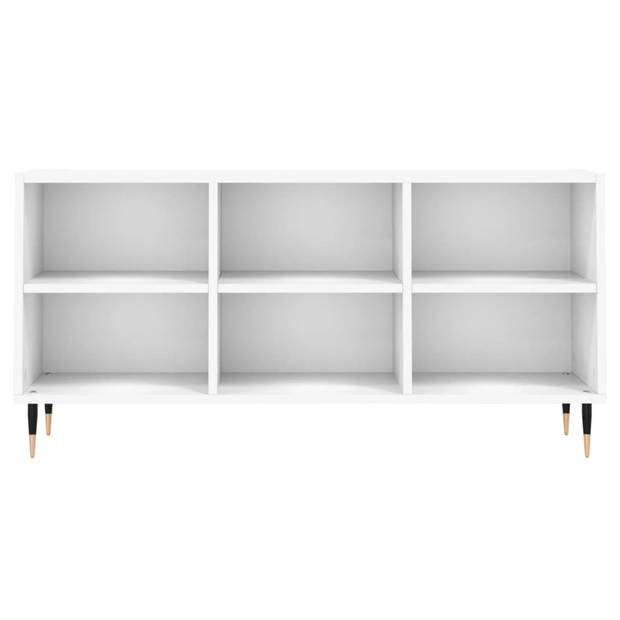 The Living Store Tv-meubel - Tv-kast 6 Vakken - Bewerkt Hout - IJzer - 103.5 x 30 x 50 cm