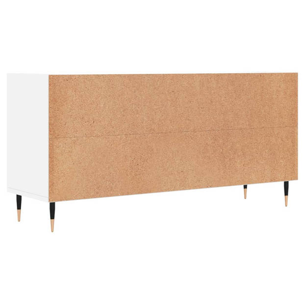 The Living Store Tv-meubel - Tv-kast 6 Vakken - Bewerkt Hout - IJzer - 103.5 x 30 x 50 cm