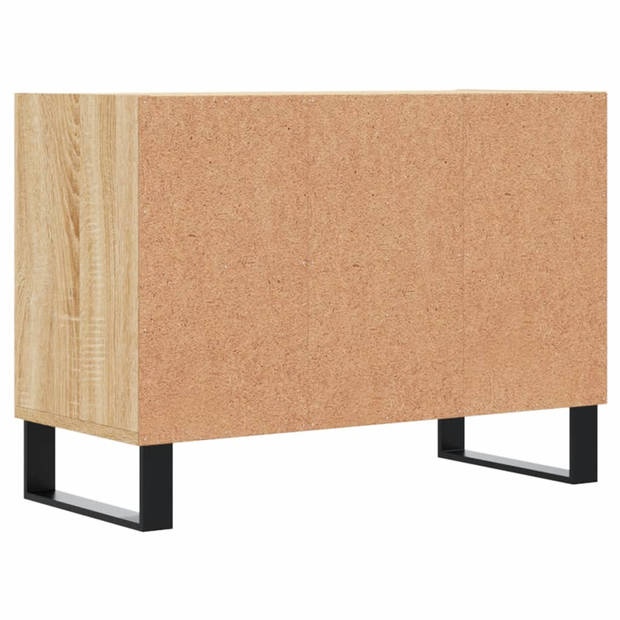 The Living Store TV-meubel Sonoma Eiken - Bewerkt Hout - 69.5 x 30 x 50 cm - Met Opbergruimte