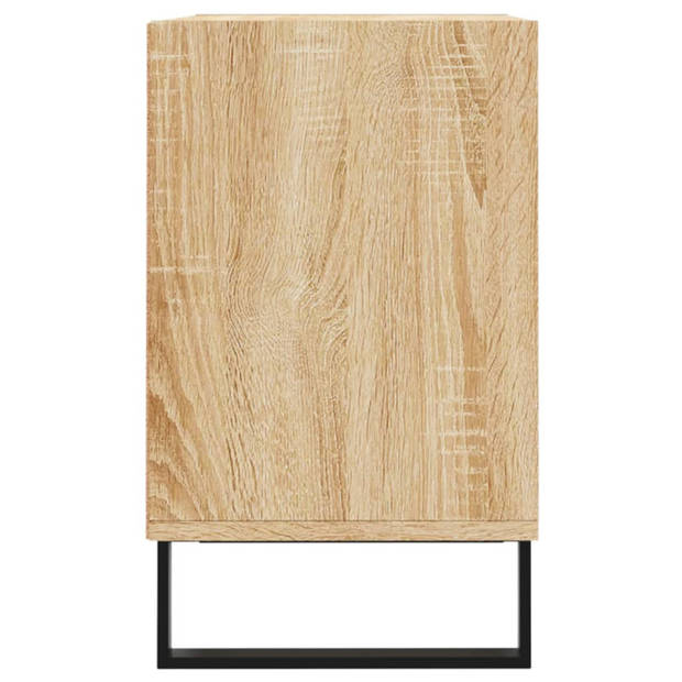 The Living Store TV-meubel Sonoma Eiken - Bewerkt Hout - 69.5 x 30 x 50 cm - Met Opbergruimte