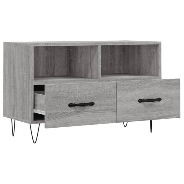 vidaXL Tv-meubel 80x36x50 cm bewerkt hout grijs sonoma eikenkleurig