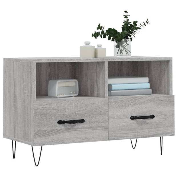 vidaXL Tv-meubel 80x36x50 cm bewerkt hout grijs sonoma eikenkleurig