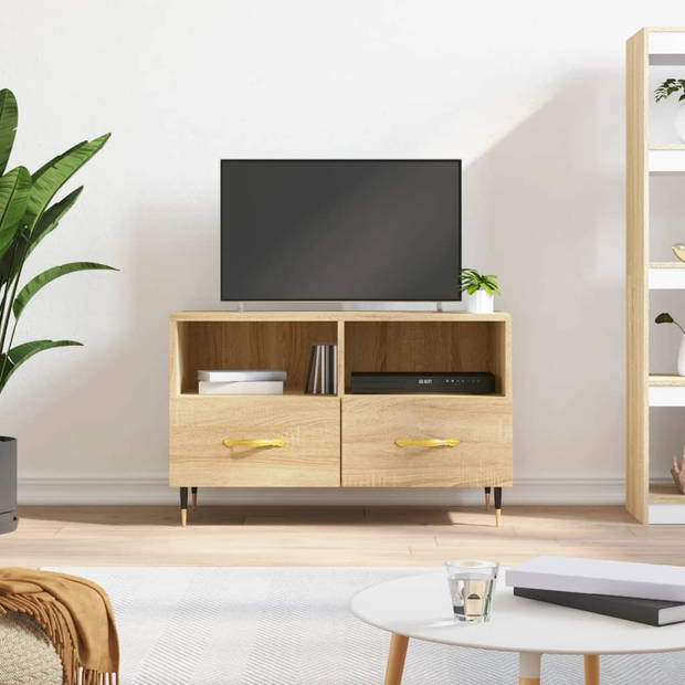 vidaXL Tv-meubel 80x36x50 cm bewerkt hout sonoma eiken