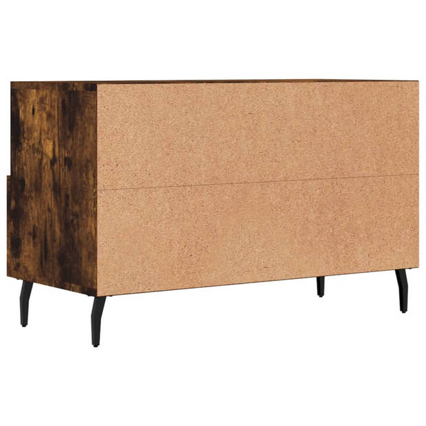 The Living Store TV-meubel - Gerookt Eiken - 80 x 36 x 50 cm - Stevig en praktisch