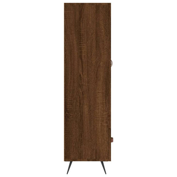 vidaXL Hoge kast 69,5x31x115 cm bewerkt hout bruin eikenkleur