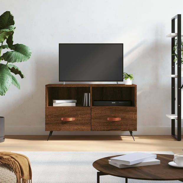 The Living Store Televisiekast Simple - TV-meubel - 80 x 36 x 50 cm - Bruineiken
