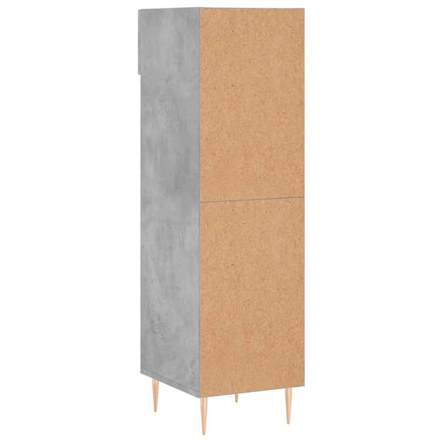 The Living Store Schoenenkast - Betongrijs - 30 x 35 x 105 cm - Duurzaam hout - Voldoende opbergruimte