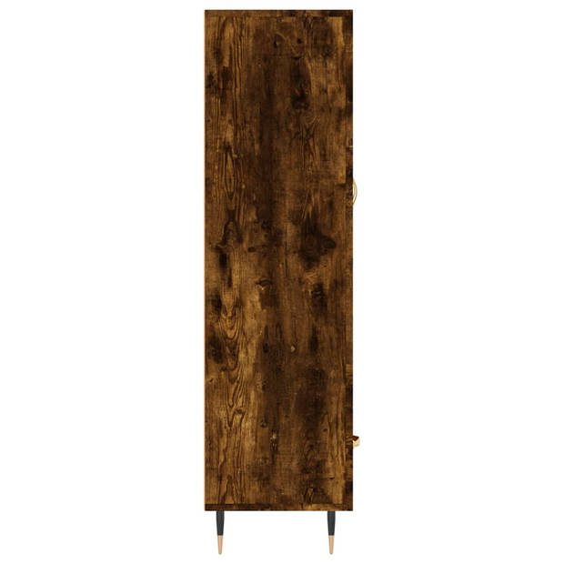 vidaXL Hoge kast 69,5x31x115 cm bewerkt hout gerookt eikenkleurig