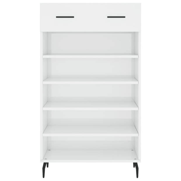 The Living Store Schoenenkast - Elegant - Schoenenkast - 60 x 35 x 105 cm - Hoogglans wit