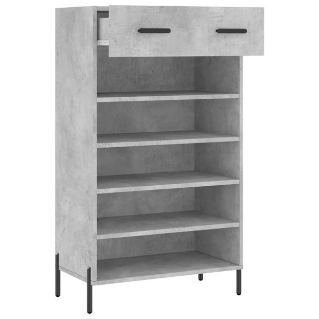 The Living Store Schoenenkast - Betongrijs - 60x35x105 cm - Duurzaam materiaal