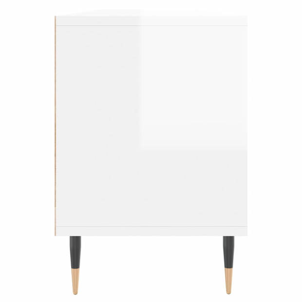vidaXL Tv-meubel 150x30x44,5 cm bewerkt hout hoogglans wit