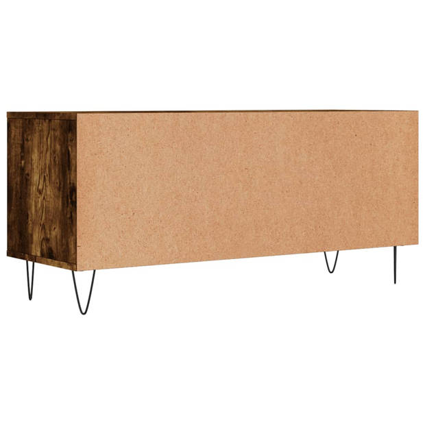 vidaXL Tv-meubel 100x34,5x44,5 cm bewerkt hout gerookt eikenkleurig