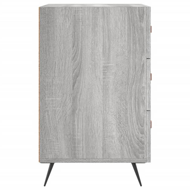 vidaXL Nachtkastje 40x40x66 cm bewerkt hout grijs sonoma eikenkleurig