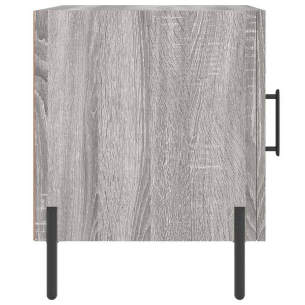 vidaXL Nachtkastjes 2 st 40x40x50 cm bewerkt hout grijs sonoma eiken