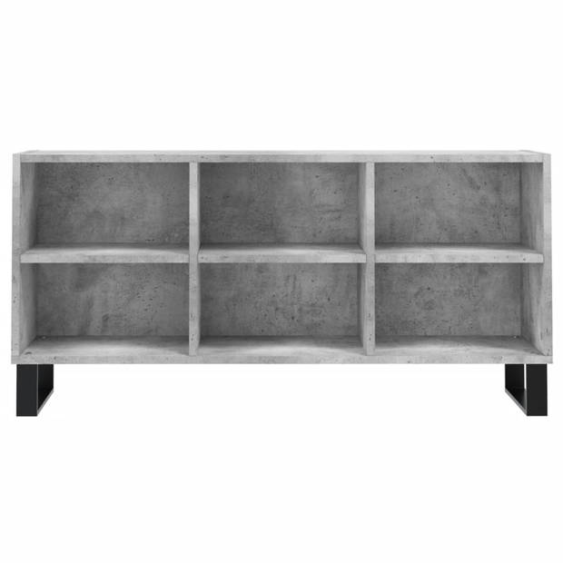 The Living Store TV-meubel Betongrijs - 103.5 x 30 x 50 cm - Bewerkt hout en ijzer