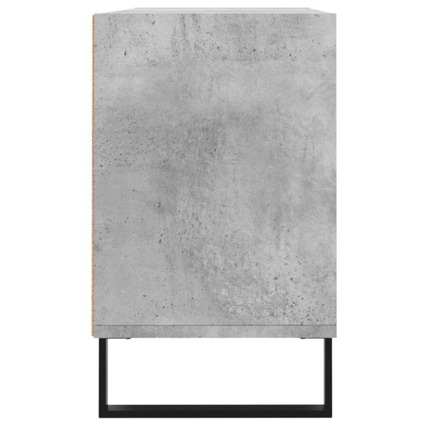 The Living Store TV-meubel Betongrijs - 103.5 x 30 x 50 cm - Bewerkt hout en ijzer