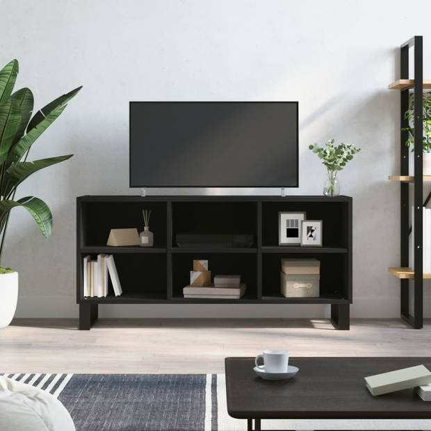 vidaXL Tv-meubel 103,5x30x50 cm bewerkt hout zwart