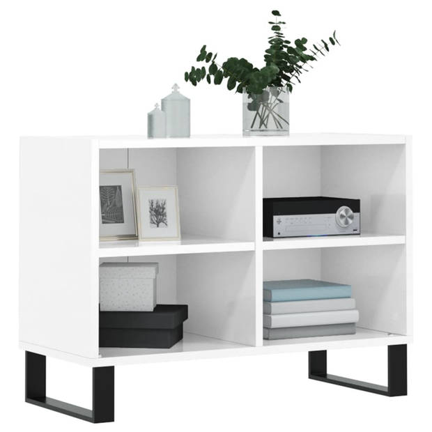 vidaXL Tv-meubel 69,5x30x50 cm bewerkt hout hoogglans wit