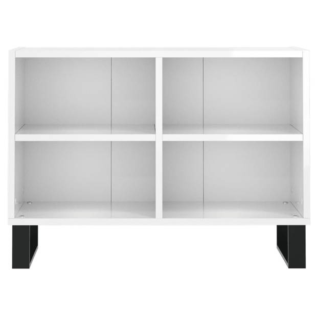 vidaXL Tv-meubel 69,5x30x50 cm bewerkt hout hoogglans wit