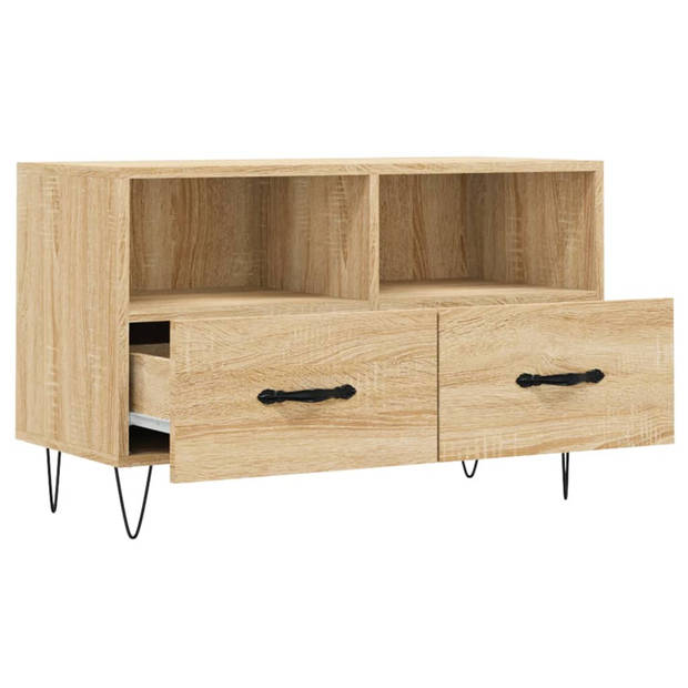 The Living Store Tv-meubel - Sonoma eiken - 80 x 36 x 50 cm - opbergruimte en presenteerfunctie