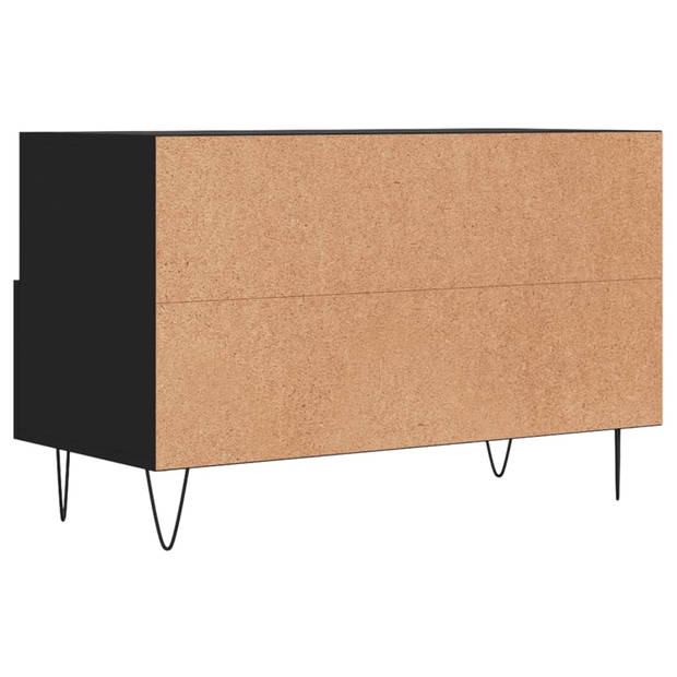 The Living Store Televisiekast Houten TV-meubel - 80 x 36 x 50 cm - Zwart