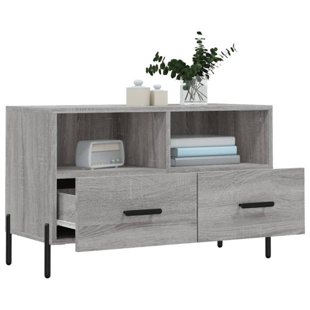 vidaXL Tv-meubel 80x36x50 cm bewerkt hout grijs sonoma eikenkleurig