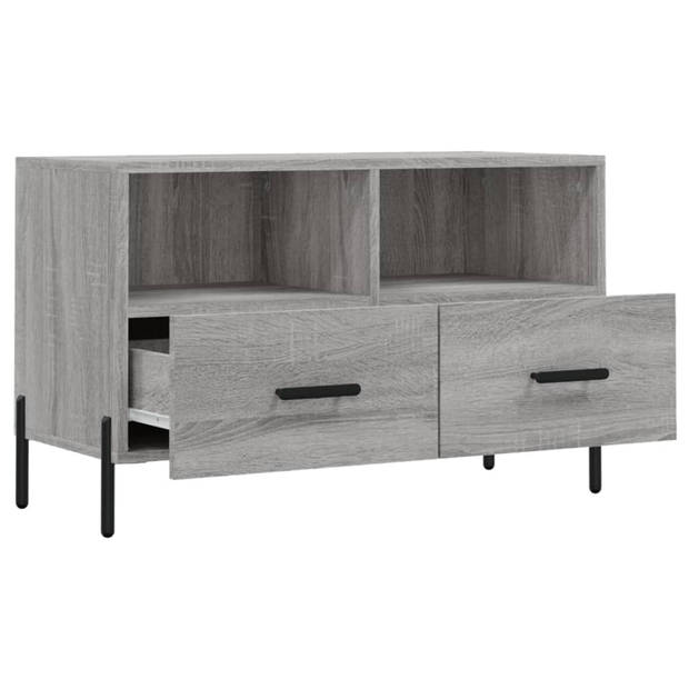 vidaXL Tv-meubel 80x36x50 cm bewerkt hout grijs sonoma eikenkleurig