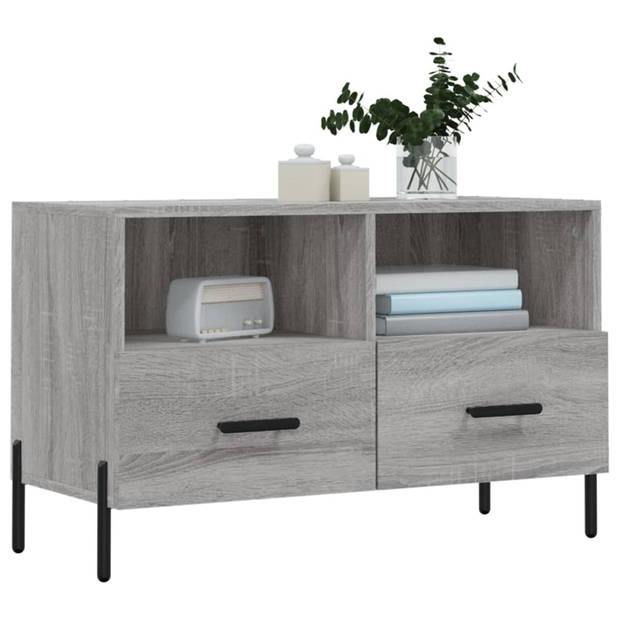 vidaXL Tv-meubel 80x36x50 cm bewerkt hout grijs sonoma eikenkleurig