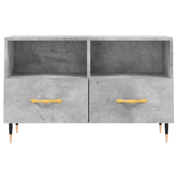 vidaXL Tv-meubel 80x36x50 cm bewerkt hout betongrijs
