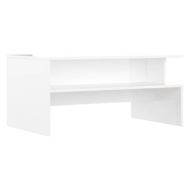 vidaXL Salontafel 90x55x42,5 cm bewerkt hout hoogglans wit