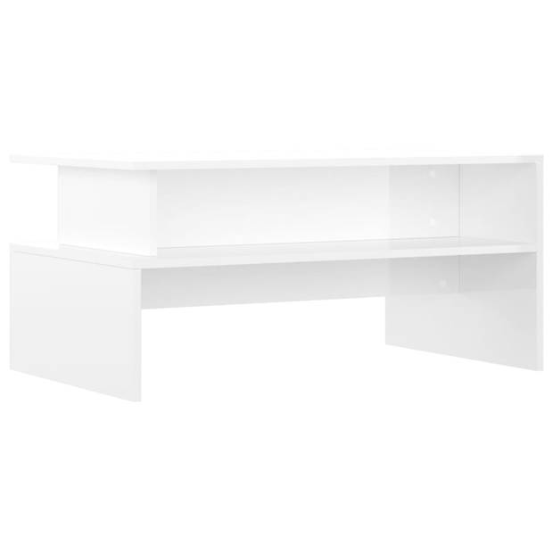 vidaXL Salontafel 90x55x42,5 cm bewerkt hout hoogglans wit