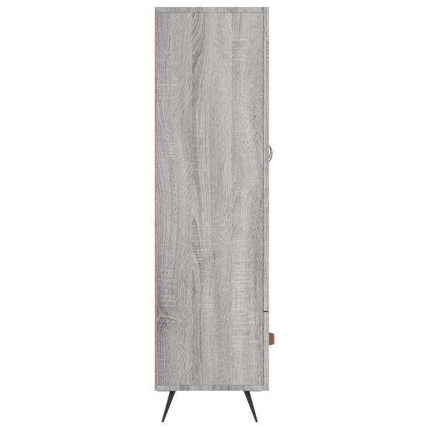 vidaXL Hoge kast 69,5x31x115 cm bewerkt hout grijs sonoma eikenkleurig