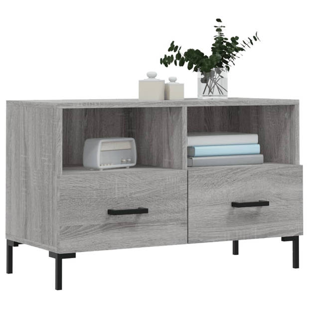 vidaXL Tv-meubel 80x36x50 cm bewerkt hout grijs sonoma eikenkleurig