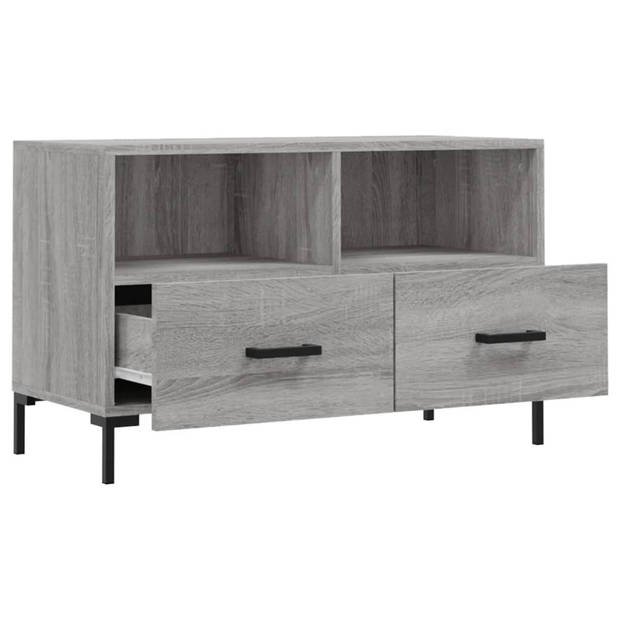 vidaXL Tv-meubel 80x36x50 cm bewerkt hout grijs sonoma eikenkleurig