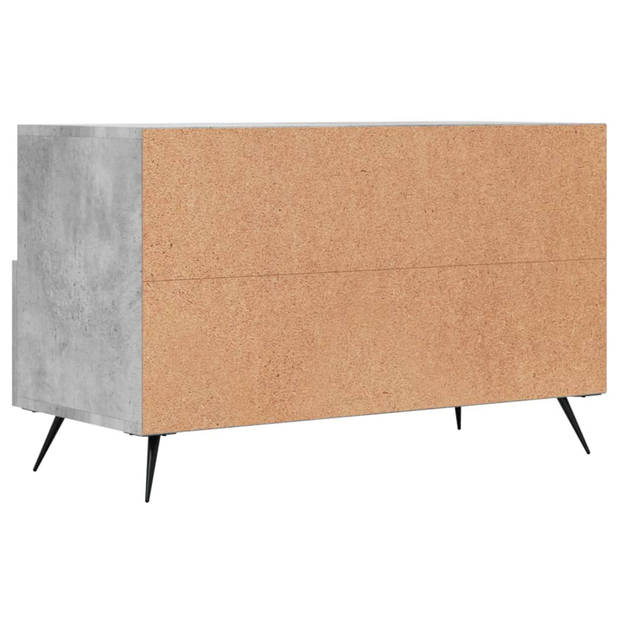 The Living Store TV-meubel Betongrijs - 80 x 36 x 50 cm - Stevig bewerkt hout en ijzer