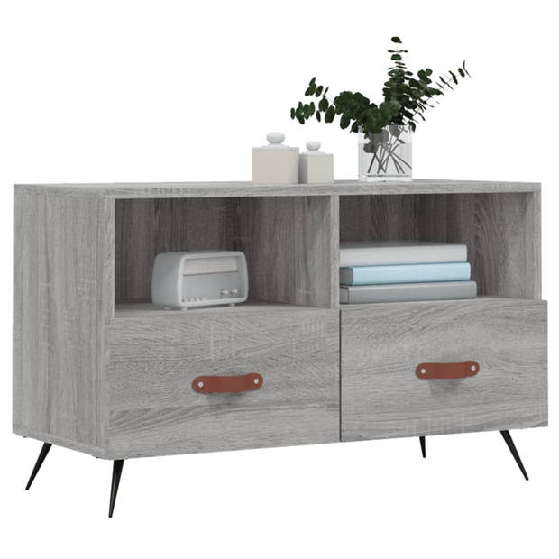 vidaXL Tv-meubel 80x36x50 cm bewerkt hout grijs sonoma eikenkleurig