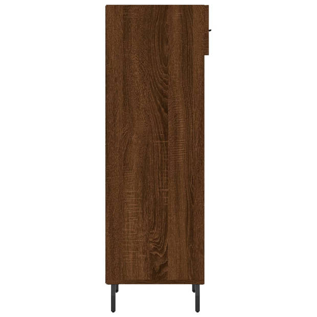 The Living Store Schoenenkast - Bruineiken - 30 x 35 x 105 cm - Duurzaam hout - 1 lade - 5 open vakken