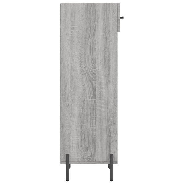 The Living Store Schoenenkast - Grijs Sonoma Eiken - 30 x 35 x 105 cm - Duurzaam Hout - 1 Lade - 5 Open Vakken