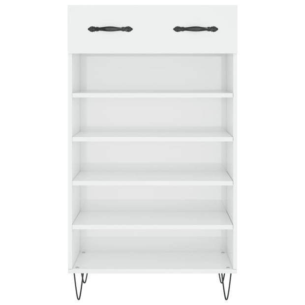 The Living Store Schoenenkast - Elegant - 60 x 35 x 105 cm - Hoogglans wit