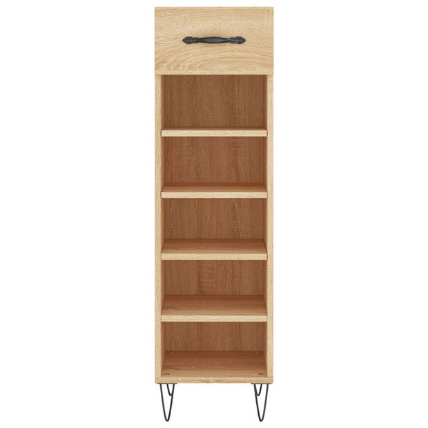 The Living Store Schoenenkast Sonoma Eiken - 30 x 35 x 105 cm - Duurzaam bewerkt hout