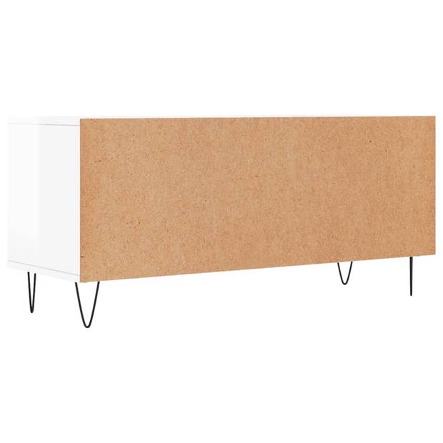 vidaXL Tv-meubel 100x34,5x44,5 cm bewerkt hout hoogglans wit